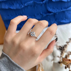 Aetolia Ring Wholesale Popular Trend jewelry Hexagon Shape Sterling 925 Silver Zircon Wedding Rings