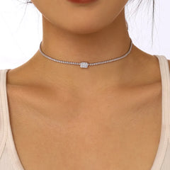 Aetolia Cz Cubic Zirconia Necklace S925 Sterling Silver Yellow Pink Pendant Choker Jewelry Diamond Tennis Necklaces For Women Girls