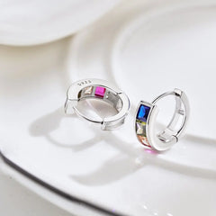 Aetolia 18K Gold Plated Colorful Cz Cubic Zirconia Extra Wholesale S925 Sterling Silver Earring Big Round Hoop Earrings Women