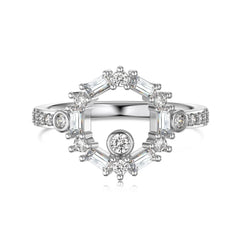 Aetolia Creative Unique Design Fine Jewelry High Quality Cz Zircon Cluster Circle Ring S925 Silver 18K Gold Plated Rings For Women
