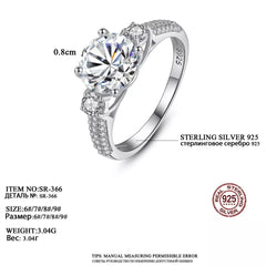 Aetolia 925 Sterling Silver 18K Gold Plated Round Solitaire Three Row Engagement Wedding Ring SR0366