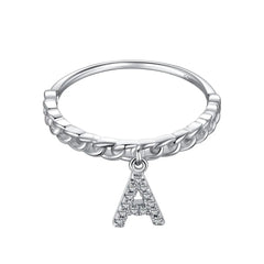 Aetolia Fashion Jewelry Trend Wholesale Ring Party Gift S925 Sterling Silver Stackable Initial Letter A-Z Rings For Women Daily Wear