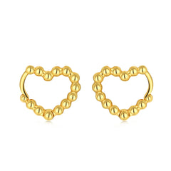 Aetolia Bubble Hoop Heart Shape Earrings Bulk Order Piercings Clip On Buckle Beaded Designed Wholesale no Minimum Silver Earrings