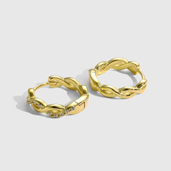 Aetolia Personalized Sparkling Infinite Shape 925 Sterling Silver Hoop Earring 18K Gold Plated Earrings Jewelry Women Manufacturer
