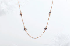 Aetolia high quality Blue 18K Plated Filled Jewelry Sterling Silver Rose Initial For Women Womens Trendy Gold Eye Necklace