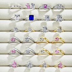 Aetolia Custom Design S925 Silver Diamond Rings For Women Baguette And Round Cz Cubic Zirconia Wedding Ring Proposal Band
