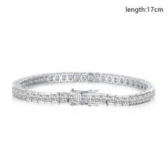 Aetolia Cuba Drop Heart Shape Iced Out Tennis Cubic Zirconia 925 Silver Chain Crystal Bracelets Bangles Charm For Bracelet Women