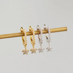 Aetolia jewelry 2020 Hot sale flower earrings S925 Sterling Silver gold plated diamond hoop earrings