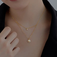 Aetolia High Quality Factory Price Oem Korean Fine Jewelry 18K Gold Plated Cubic Zircon Star Pendant Necklaces For Women Shiny