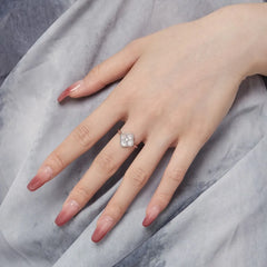 Aetolia Simple Black Agate Four-Leaf Clover Rings Jewelry Women Sterling Silver 925 Cz Cubic Zirconia Vintage Eternity Band Ring