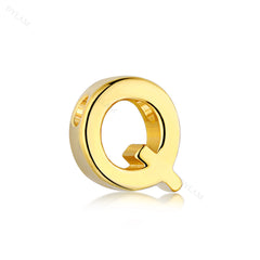 Aetolia 925 Sterling Silver Sliding Chain Personalized Alphabet Necklaces Diy Name Letter Initial Charm Pendant Necklace 18K Gold Plated