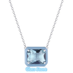 Aetolia High Quality Cubic Zirconia Necklace Sterling Silver 925 Chain Yellow Color Zircon Pendant Necklaces for Christmas Gift