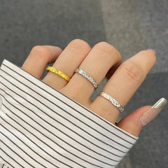 Aetolia 925 Rings Jewelry Women Sterling Silver 18K Gold Plated Irregular Open Adjustable Resizable Ring For Woman