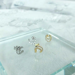 Aetolia 5A 18k hollow moon earring minimalist 925 sterling silver women fashion gold statement stud earrings