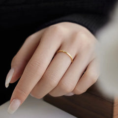 Aetolia Hot Sale 18K Gold Plated Ring Minimalism Jewelry Ladies Sparkle Circle Thin Chain S925 Silver Stackable Rings For Women