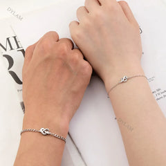 Aetolia Bracelets For Couples Braided Rope Matching Custom Bff Couple Friend Gifts Her And Him Girl Heart Shape