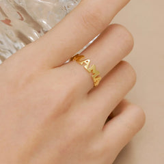 Aetolia in stock free size minimalist stackable dainty trendy ladies women 18K gold plated mother's day gift mom mama ring