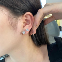 Aetolia No MOQ Wholesale Wedding Square Shape Earring Sparkling 5AAAAA Simulated Diamond Cubic Zircon Silver Stud Earrings for Women