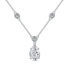 Aetolia Iced Pendant Necklace 925 Sterling Silver Cubic Zirconia Bling Oval Necklace Hip Hop Pendant Charm Necklaces Jewelry Women