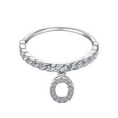 Aetolia Fashion Jewelry Trend Wholesale Ring Party Gift S925 Sterling Silver Stackable Initial Letter A-Z Rings For Women Daily Wear