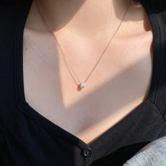 Aetolia Fine Jewelry Sterling Silver Rhodium Plated Clavicular Chain Circle Hallow Out 5A cubic Zirconia Pendant Necklaces for women