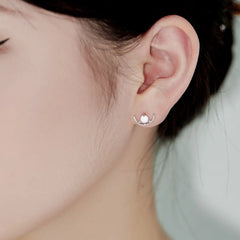 Aetolia Minimalist Design cubic zirconia earring S925 Sterling Silver Irregular Circle shape Stud Earrings Jewelry For Women