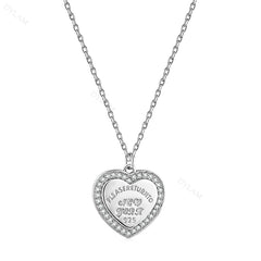 Aetolia New Arrival Verified Factory 18K Gold Plated Love Big Heart Shaped Letter Pendant S925 Small Zircon Necklace Link For Girl