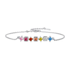 Aetolia Cuba Drop Heart Shape Iced Out Tennis Cubic Zirconia 925 Silver Chain Crystal Bracelets Bangles Charm For Bracelet Women