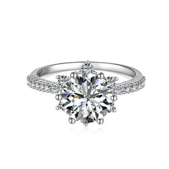 Aetolia Classic Design Brilliant Diamond Ring 925 Sterling Silver Engagement Snowflake Rings Necklaces Earrings Jewelry Set