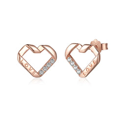 Aetolia Custom S925 Silver Rose Gold Plated Enamel Flower Heart Shape Diamond Dangle Clip On Pearl 5A Cubic Zirconia Stud Earrings Women