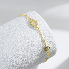 Aetolia Wholesale Jewelry S925 Sterling Silver Cubic Zircon Bracelet Blue Devil Eye Jewellery Hand Bracelet 18K Gold Diamond Women