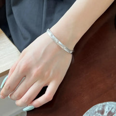 Aetolia Vintage New Style S925 Sterling Silver Frosted Flower Bracelet Open Cuff Bracelets Bangles Jewelry For Women Gift