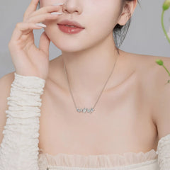 Aetolia Brilliant Shining Cubic Zircon Square Necklace 18K Gold Plated S925 Sterling Silver Cz Pendant Necklace For Women Girls