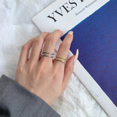 Aetolia Jewellery Anillos De Plata 925 Silver Jewelry Joyeria Signet Adjustable Ring Gold Plated Jewelry 18K Gold Chunky Rings