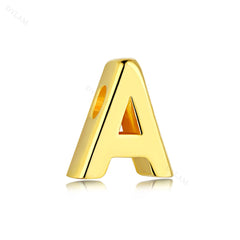 Aetolia 925 Sterling Silver Sliding Chain Personalized Alphabet Necklaces Diy Name Letter Initial Charm Pendant Necklace 18K Gold Plated