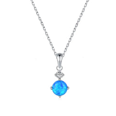 Aetolia Luxury Jewelry Sun Heart Shape 925 Sterling Silver Minimalist Dedicate Heart Chain Necklace With Opal Stone