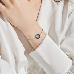 Aetolia Luxury Classical Dainty Adjustable Circle Chain 18K Gold Plated Devil Eye Bangle Bracelet For Womens Accessories In Bulk