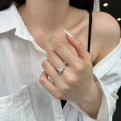 Aetolia High Quality 925 Silver Jewelry 18K Gold Plated Pear Waterdrop Shape Ring Cz Zirconia Wedding Engagement Rings For Women