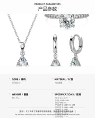Aetolia No Moq Wholesale Custom Stud Earrings Charm Water Drop Cubic Zircon Pendant Necklaces Wedding Rings For Women Jewelry Set