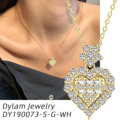 Aetolia Wholesale Personalized Kolye Bijoux Jewelry Argent 925 Sterling Silver Necklace 18K Gold Plated Chain Heart Necklaces For Women