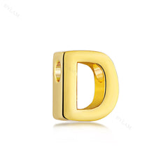 Aetolia 925 Sterling Silver Sliding Chain Personalized Alphabet Necklaces Diy Name Letter Initial Charm Pendant Necklace 18K Gold Plated