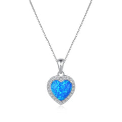 Aetolia Dainty Layering heart shape Choker Custom Charm Women Jewelry 18k Gold Plated blue Opal Pendant Necklaces for women