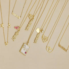 Aetolia 925 Sterling Sliver Heart Tennis Chain 18K Gold Plated Initial Letter Envelope Custom Necklace Set For Mama Women Jewelry