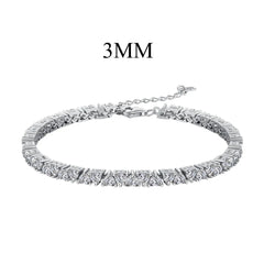 Aetolia Custom Mujeres Pulseras Diamond Charm Bracelet Bangles Cubic Zircon Cuban Link Jewelry 925 Silver Tennis Bracelets Women