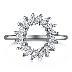 Aetolia Grade 5A CZ Zircons Square Circle Flower Sun Shaped Solitaire Engagement Wedding Sterling Silver Rings For Women