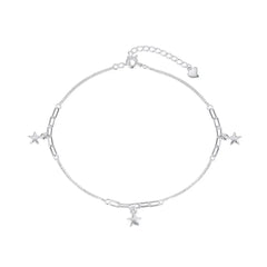 Aetolia Accessories Bracelet Bangle 18K Gold Plated Anklets Set Initial Alphabet Letter A-Z Charms Pendant Cuban Link For Women