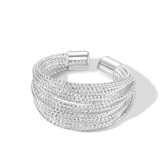 Aetolia Fine Jewelry Daily Wear S925 Sterling Silver ring Rhodium 18k Gold Plated Wide Layer Round Beaded Jewelry Rings jewelry women