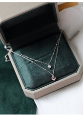Aetolia Gold Plated Layered Necklace Chain Double Layer Star Pendant Thin Necklaces Heart Jewelry Sterling Silver