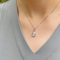 Aetolia High Quality Elegant Wholesale jewelry Women Accessories Chain Plata 925 Sterling Silver CZ Water Drop Pendant Necklace