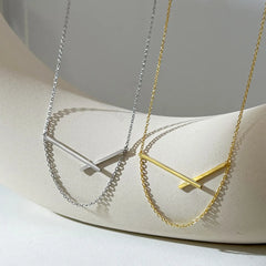 Aetolia S925 Sterling Silver Trendy In Stock No Moq Dainty Stylish 18k gold Beads Necklace Link Chain Cross Necklaces For Women